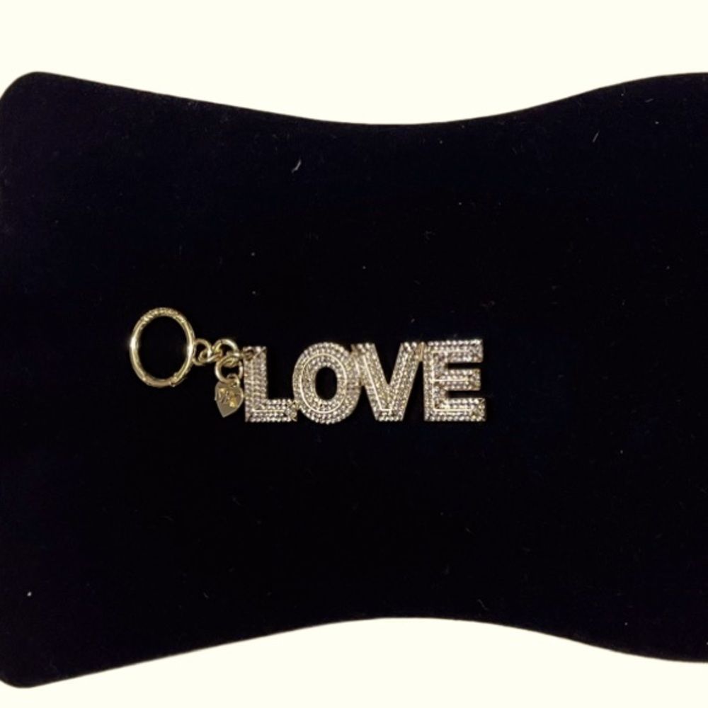 Rhinestone "LOVE" Keychain Charm in Gold
